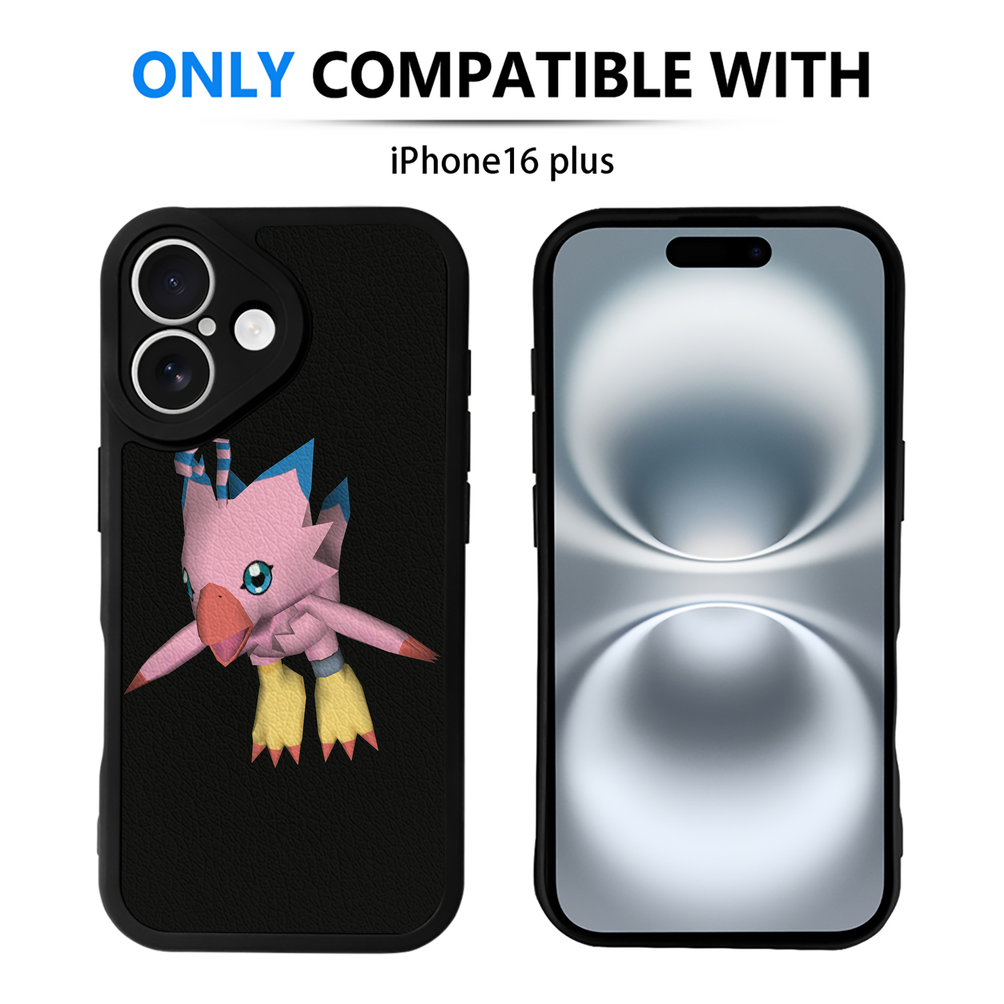 （画像用） Digimon デジタルモンスター/デジモン 【iPhone 16シリーズ対応】シリコンスマホケース（レザー調） 材質：シリコン